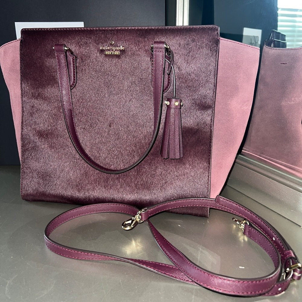 Kate Spade Burgundy/Suede Large Tote - MAKE AN OFFER